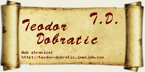 Teodor Dobratić vizit kartica